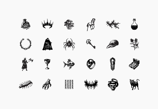 Simplified Dark Aesthetic Dithering Graphic Pack