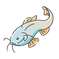 catfish icon, catfish vector illustration-simple illustration of catfish, perfect for catfish logos and icons