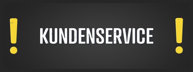Kundenservice (Customer service) - A blackboard illustration with white text.