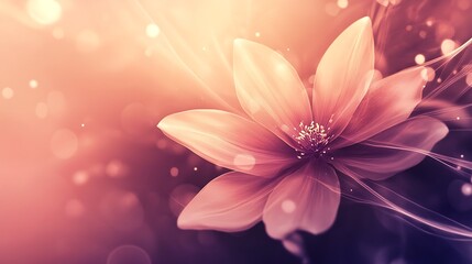 Soft, glowing flower, abstract background