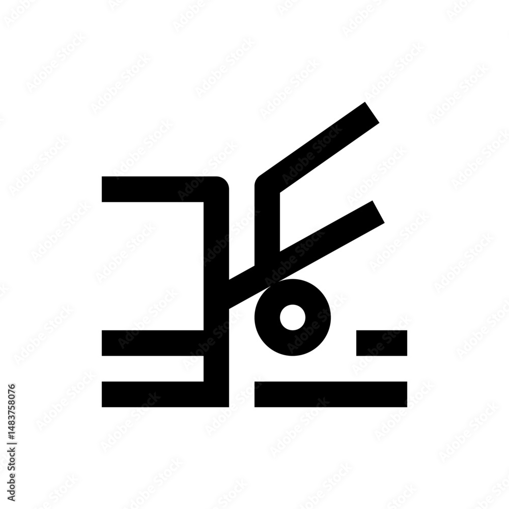 Poster a black and white abstract design featuring geometric shapes including lines a circle and angled ele