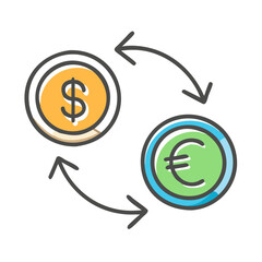 currency exchange icon, currency exchange vector illustration-simple illustration of currency exchange, perfect for currency exchange logos and icons