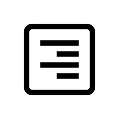 Illustration of a document icon with horizontal lines inside a rounded square, black and white style icon design
