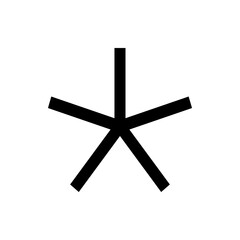 Illustration of a simple five pointed star shape with black fill and white background in a minimalist style