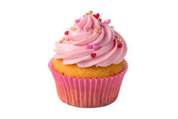 Pink Cupcake with Sprinkles