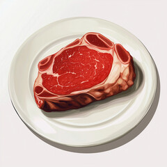 Raw Beef Steak Close-Up: Culinary Cuisine in Food Photography - Marbled Texture and Sizzling Meat Preparation for Gourmet Dining