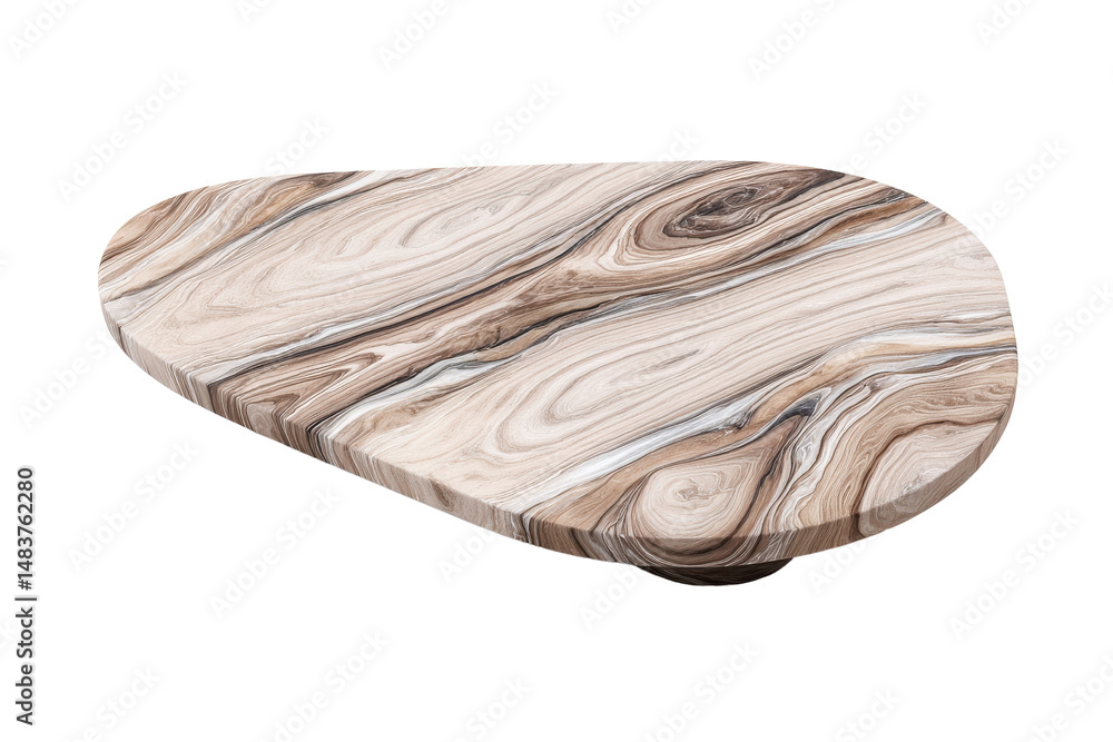 Poster isolated brown marble stone slab with swirling patterns on a transparent background vector for produ