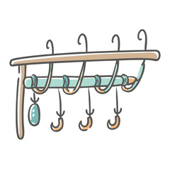 fishing gear rack icon, fishing gear rack vector illustration-simple illustration of fishing gear rack, perfect for fishing gear rack logos and icons