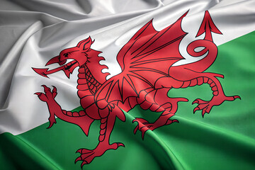 Welsh Flag with Dragon Design