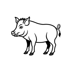 boar line art silhouette vector