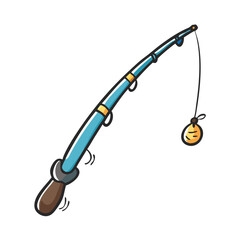fishing rod icon, fishing rod vector illustration-simple illustration of fishing rod, perfect for fishing rod logos and icons