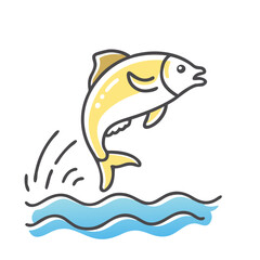 fish jumping out of water icon, fish jumping out of water vector illustration-simple illustration of fish jumping out of water, perfect for fish jumping out of water logos and icons