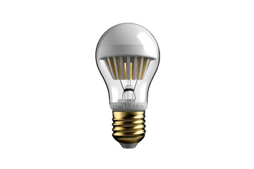 Obraz premium Energy-efficient led light bulb with clear glass housing and gold base on black background
