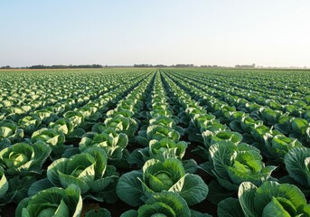 Fototapeta premium Cabbage field agriculture harvest