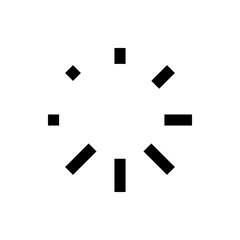 Black rectangles and squares arranged in a circular pattern around a central white space forming a design