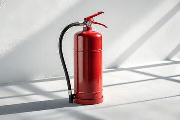 Obraz premium Red Fire Extinguisher on White Background