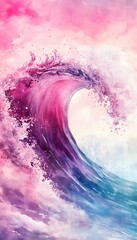 Fototapeta premium Abstract watercolor big wave for textures
