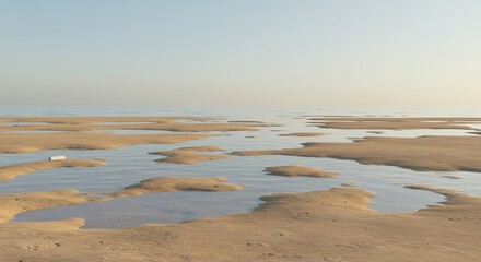Obraz premium Coastal shoreline pools on a sunny day