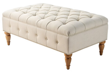 Elegant Cream Upholstered Ottoman
