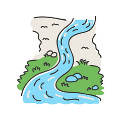 freshwater stream icon, freshwater stream vector illustration-simple illustration of freshwater stream, perfect for freshwater stream logos and icons