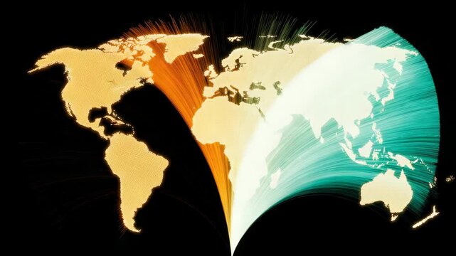   Global map visualizing cross-border e-commerce data flow and global digital trade connections  Global Connectivity  
