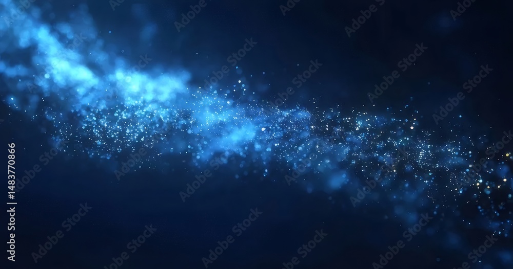 Aufkleber 深い青色の宇宙空間に浮かぶ星の銀河と星雲の魅惑的な夜景 抽象的な宇宙の背景 夢のようなファンタジー