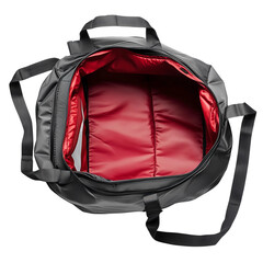 clean white background open sports duffel bag
