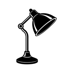 black vintage table lamp silhouette vector art