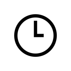 Illustration of a simple clock with a circular frame and a short hour hand pointing to the left side of the clock