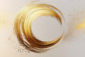 Abstract golden swirl circle on light background
