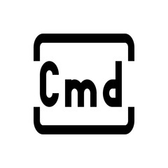 Illustration of the command key symbol with the letters cmd inside a rounded rectangle shape in black color