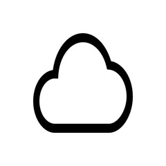 Illustration of a simple cloud shape with a thick black outline against a white background design element