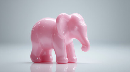 A cute pink elephant figurine reflecting joy and playfulness in a modern setting.
