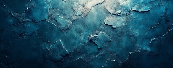 Abstract dark aquamarine turquoise concrete stone paper texture background banner, trend color 2020