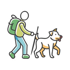 hiking with dog icon, hiking with dog vector illustration-simple illustration of hiking with dog, perfect for hiking with dog logos and icons