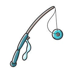 ice fishing rod icon, ice fishing rod vector illustration-simple illustration of ice fishing rod, perfect for ice fishing rod logos and icons