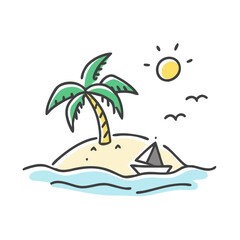 island getaway icon, island getaway vector illustration-simple illustration of island getaway, perfect for island getaway logos and icons