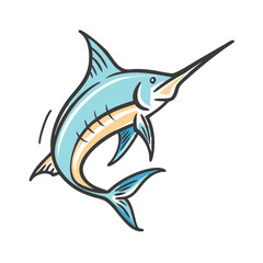 marlin fish icon, marlin fish vector illustration-simple illustration of marlin fish, perfect for marlin fish logos and icons