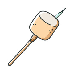 marshmallow on a stick icon, marshmallow on a stick vector illustration-simple illustration of marshmallow on a stick, perfect for marshmallow on a stick logos and icons