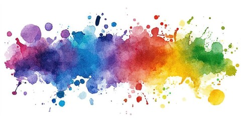 Abstract Watercolor Splash in Rainbow Colors
