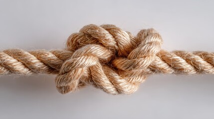 Close-Up of a Knotted Rope Symbolizing Connection and Strength