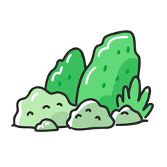 moss covered rocks icon, moss covered rocks vector illustration-simple illustration of moss covered rocks, perfect for moss covered rocks logos and icons