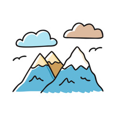mountain range with clouds icon, mountain range with clouds vector illustration-simple illustration of mountain range with clouds, perfect for mountain range with clouds logos and icons