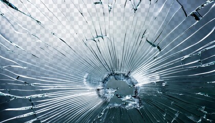 broken glass on transparent background