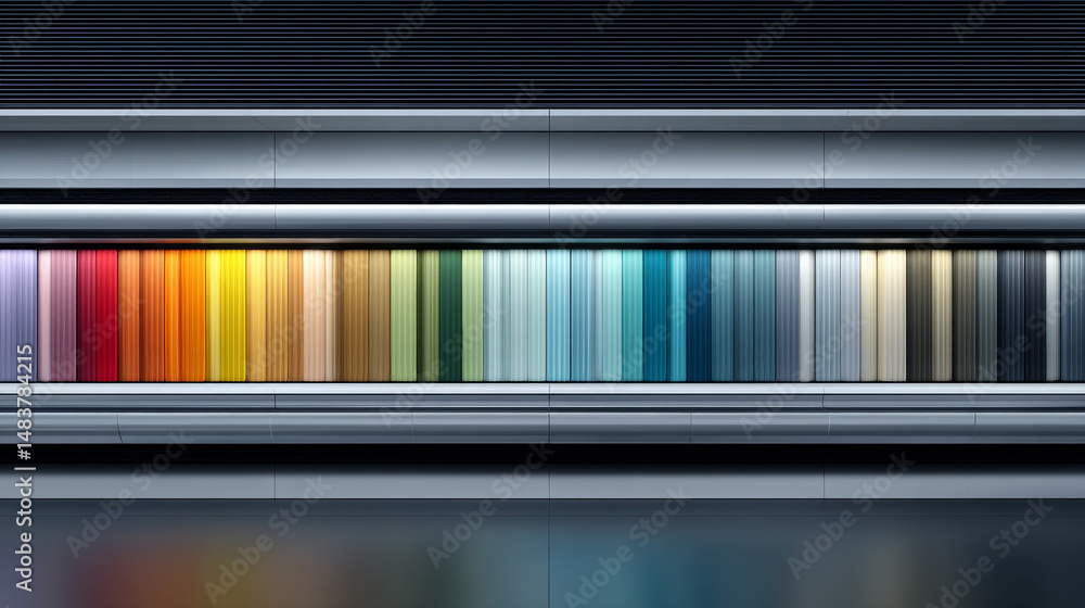 Poster a vibrant array of color samples showcasing a spectrum of hues.