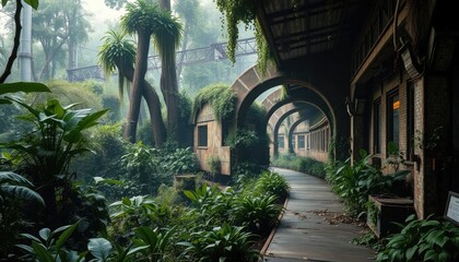 Overgrown Train Station: Nature Reclaiming Urban Ruins, Lost Civilization
