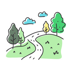 nature path icon, nature path vector illustration-simple illustration of nature path, perfect for nature path logos and icons
