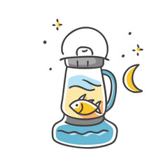 night fishing lantern icon, night fishing lantern vector illustration-simple illustration of night fishing lantern, perfect for night fishing lantern logos and icons