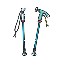 nordic walking poles icon, nordic walking poles vector illustration-simple illustration of nordic walking poles, perfect for nordic walking poles logos and icons