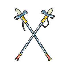 nordic walking poles icon, nordic walking poles vector illustration-simple illustration of nordic walking poles, perfect for nordic walking poles logos and icons
